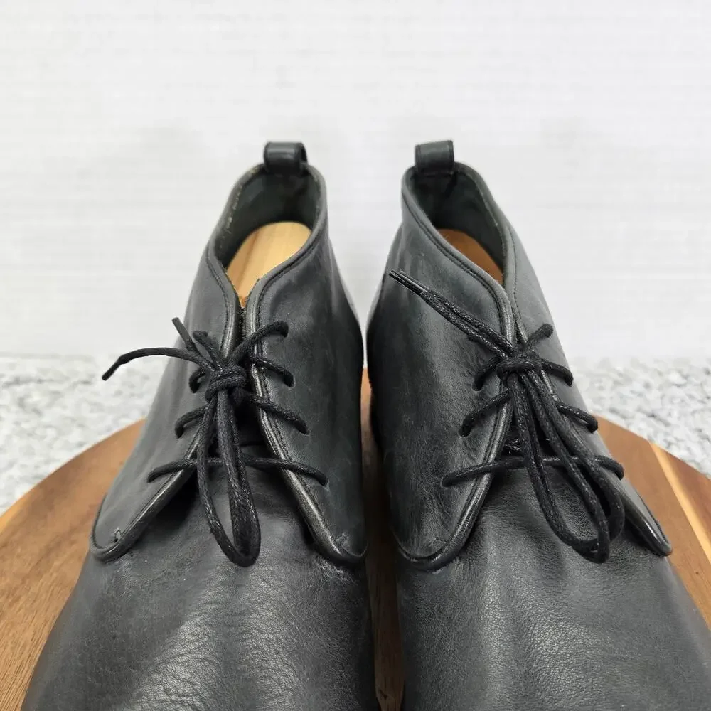 John Varvatos Mens 13 Gray Leather Casual Daily Handmade in Italy Chukka Boots